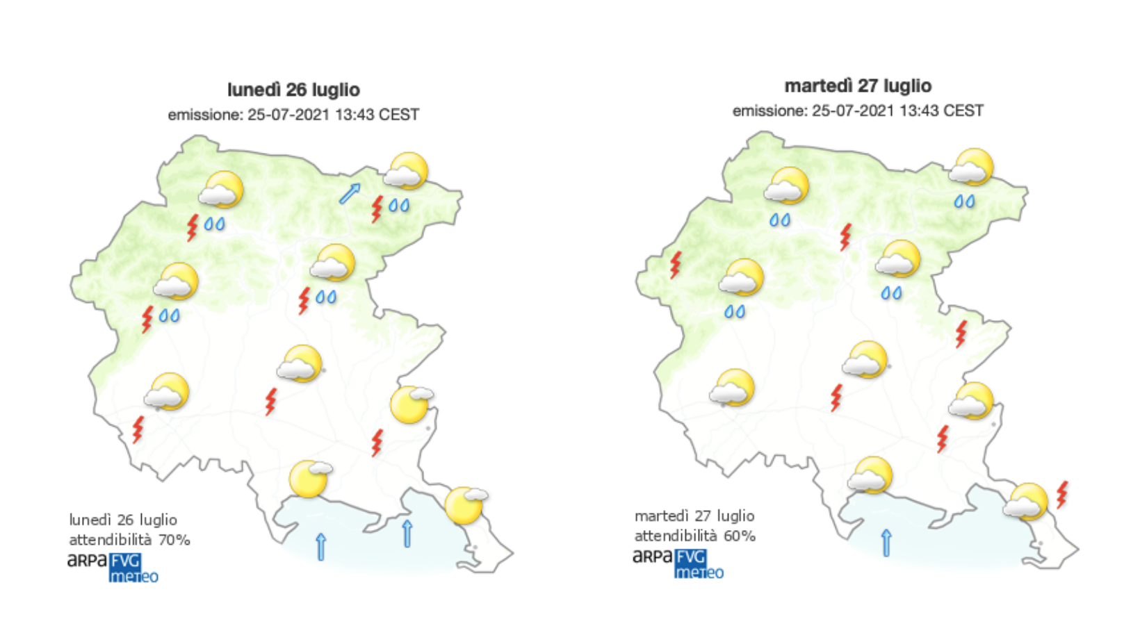 Immagine per Goriziano, sole sulla costa e possibili piogge in pianura nel pomeriggio